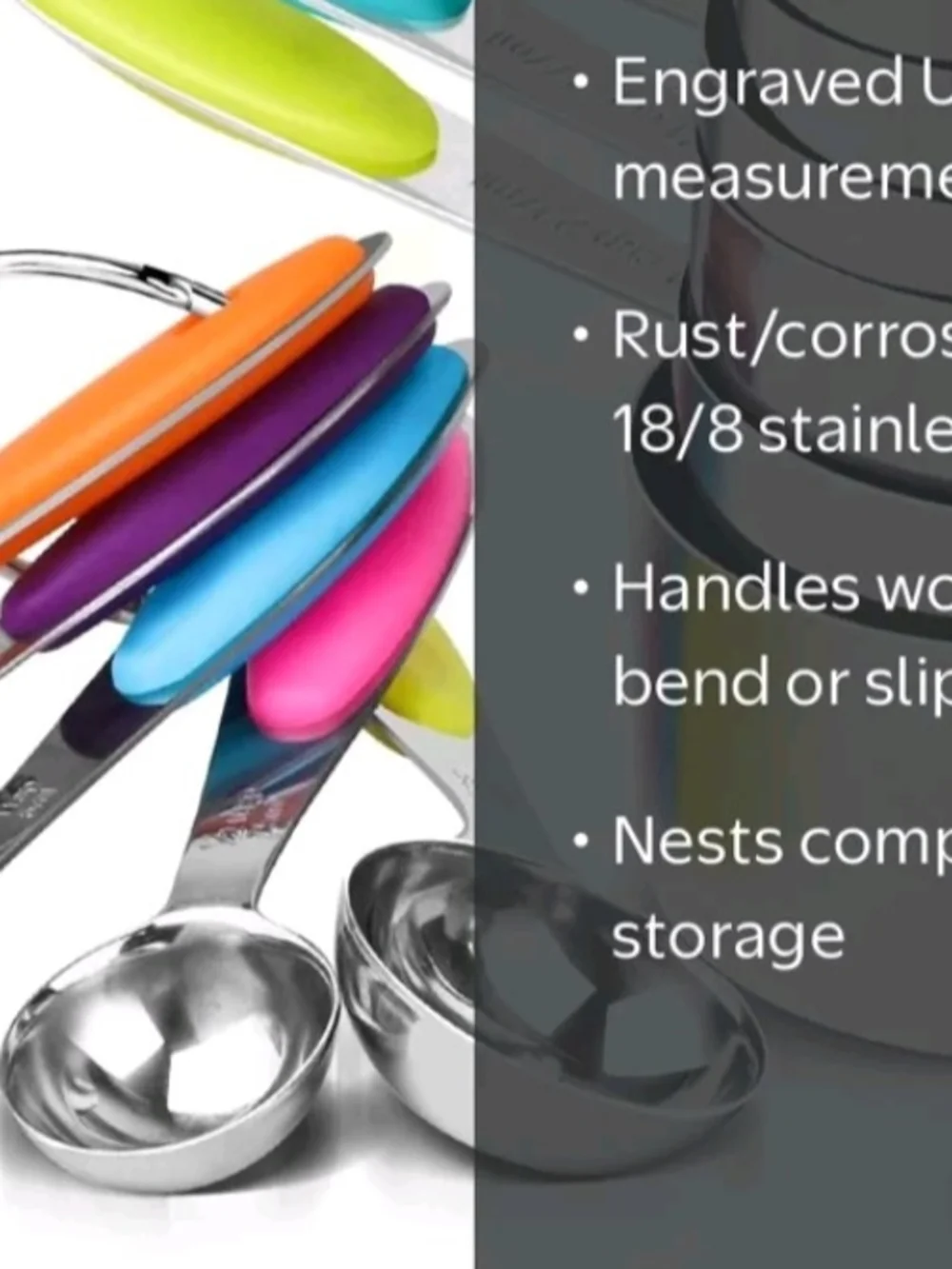 Colorful Stainless Steel Measuring Spoon Set - Multicolor